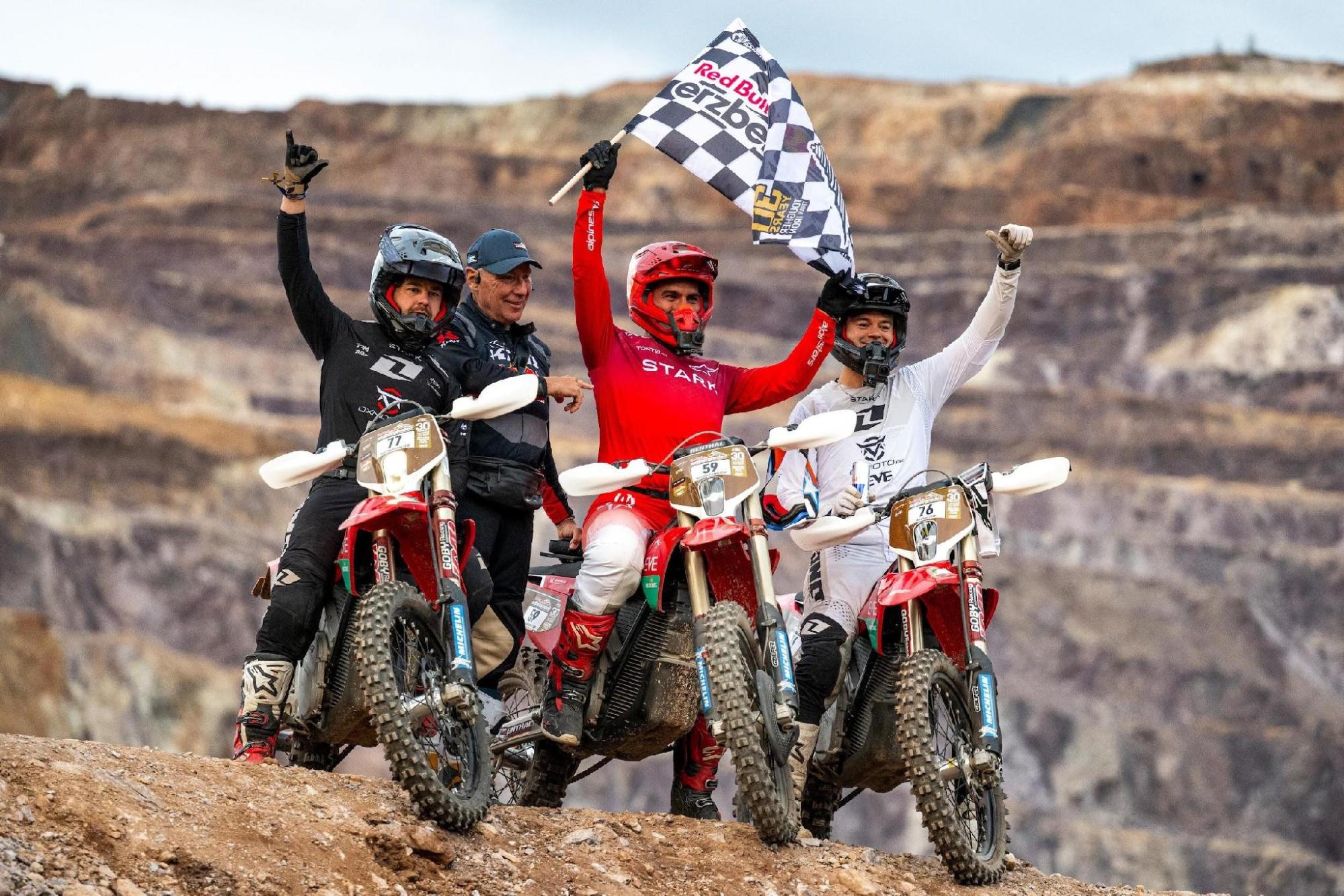 Stark-Future-Team mit VARG-Motorrädern beim Erzbergrodeo 2026, Originalaufnahme aus der Hersteller-Pressemitteilung